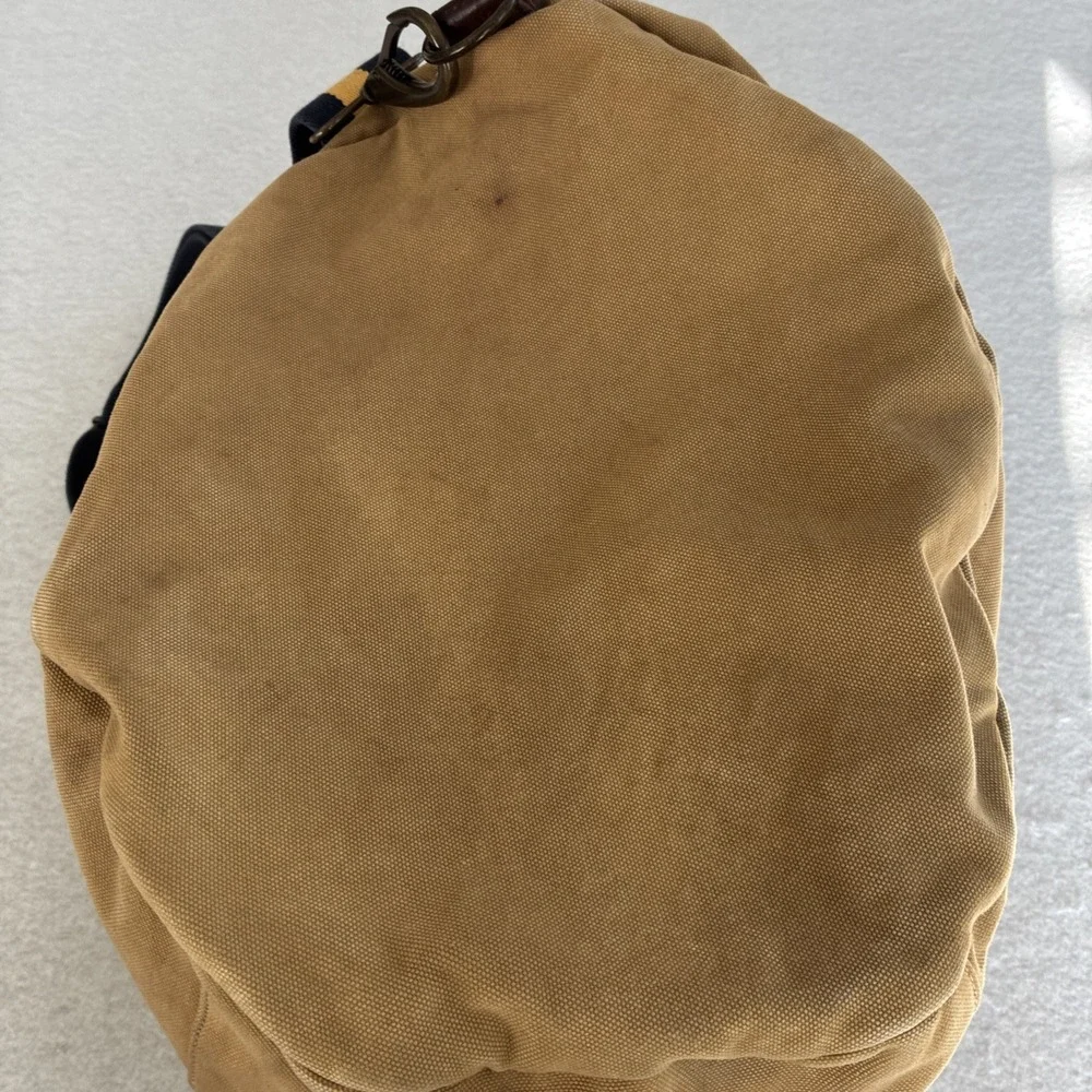 Vintage Rugby Ralph Lauren - Preppy Large Canvas Duffle Weekender Bag Khaki Tan